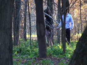 Прогуливаясь по лесу несколько парочек останавливаются поссать и попадаются на камеру