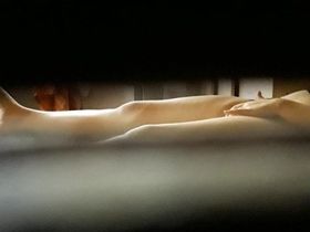 Мастурбация длинноногой сестры через трусики на глазах у младшего брата